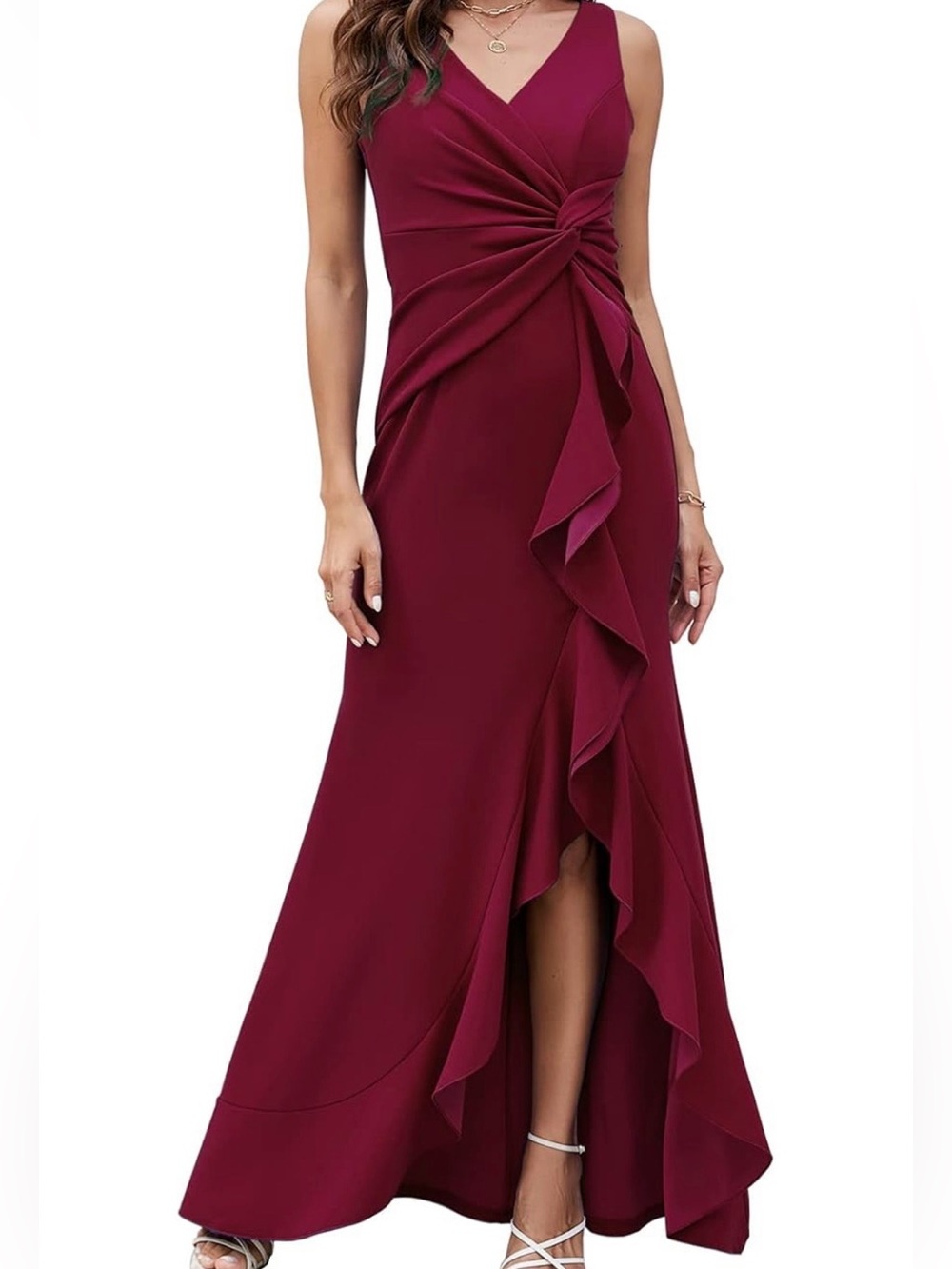 Burgundy Evening Gown